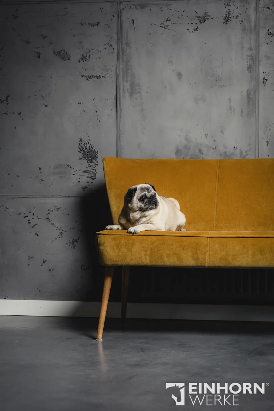 Sofa vor Betonwand (Herstellerbild)